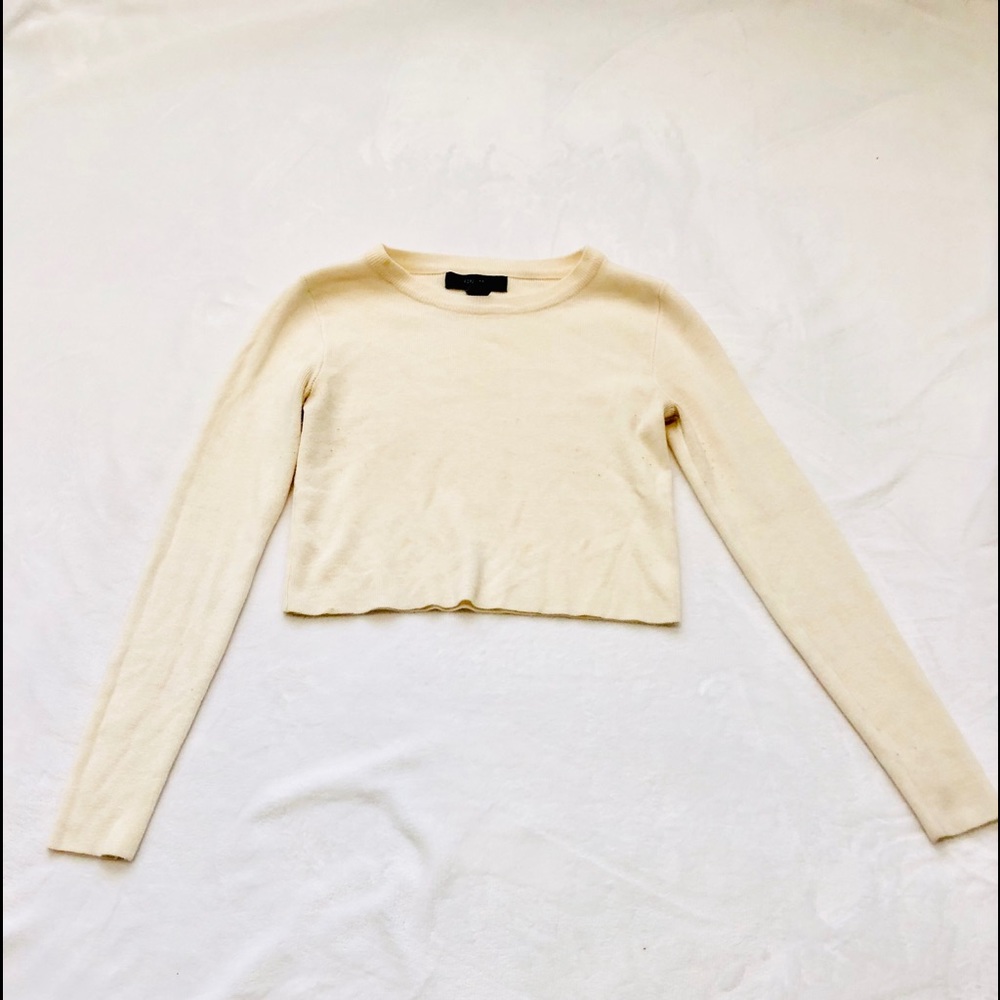 Forever 21 beige long sleeve crop top